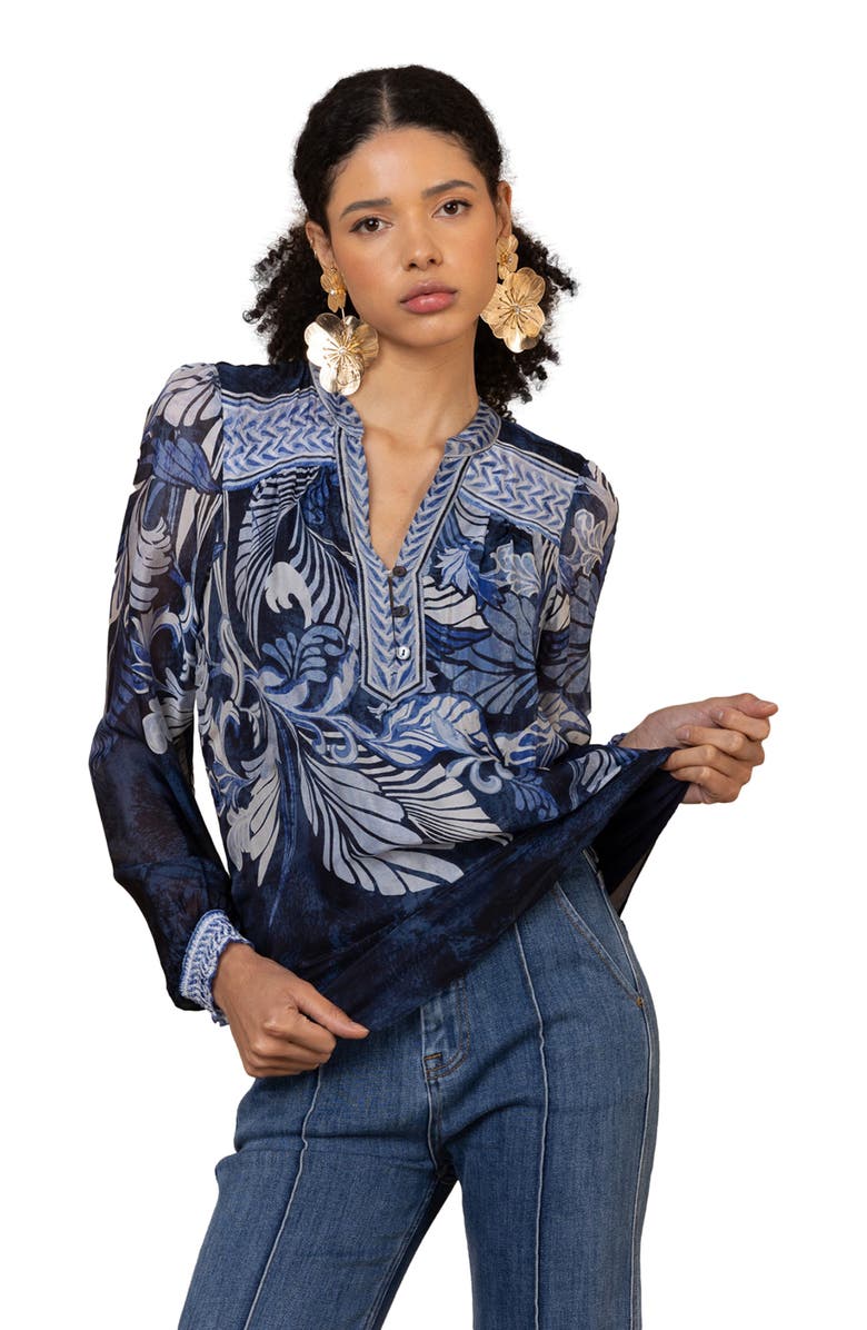 Hale Bob Delphine Chiffon Top, Alternate, color,