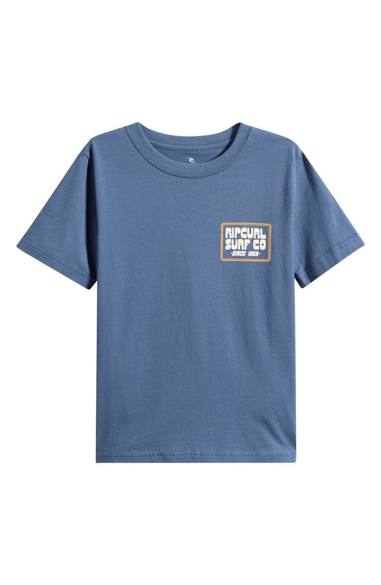 Rip Curl Kids' Pacific Rinse Sunrise Cotton Graphic T-Shirt, Main, color, Bluefin