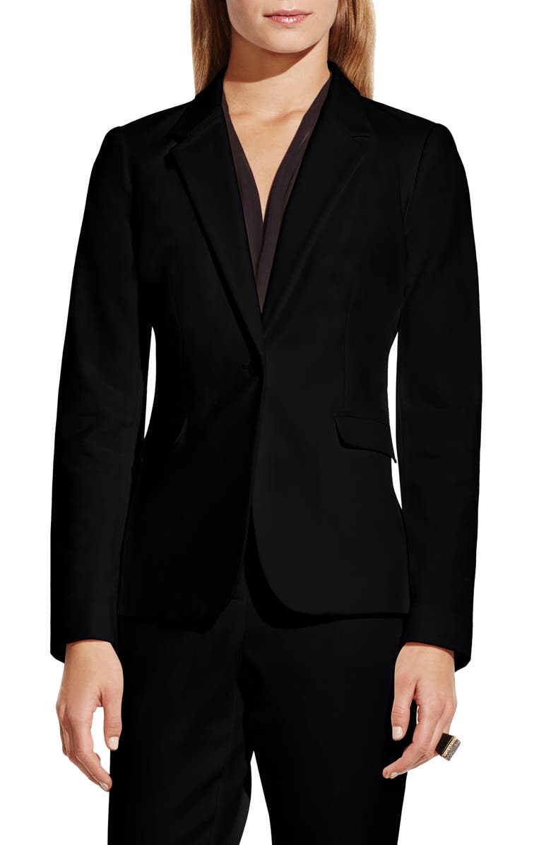 Vince Camuto Stretch Cotton One-Button Blazer, Main, color,