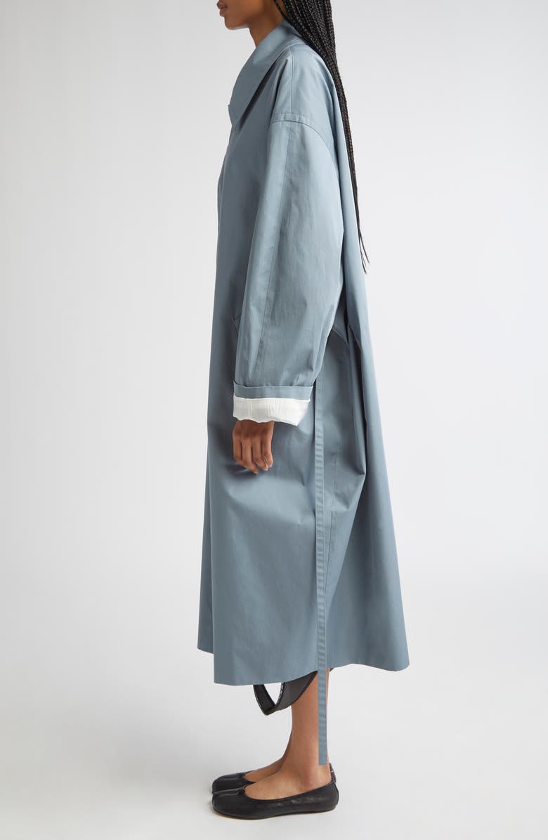 MM6 Maison Margiela Water Repellent Cotton Gabardine Raincoat, Alternate, color, Grey Blue