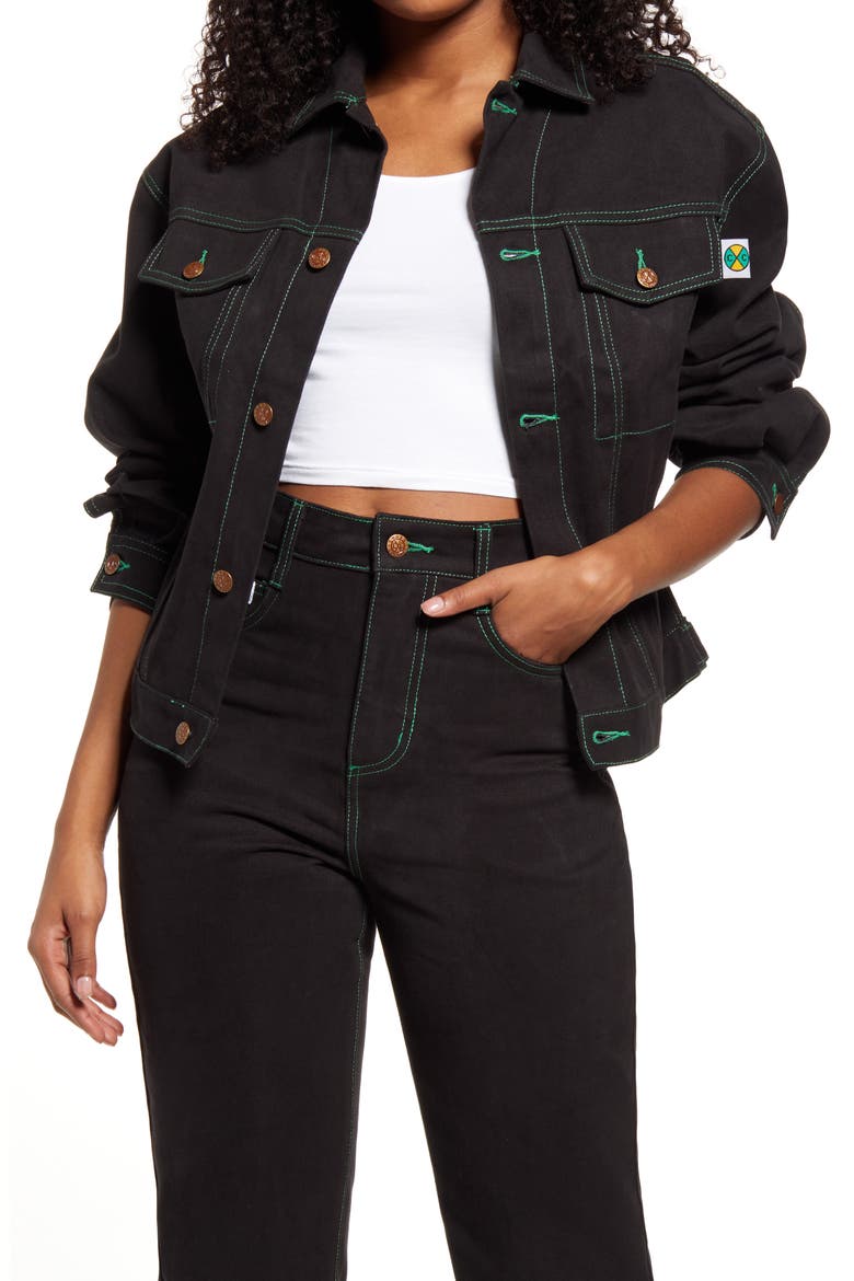 Denim Jacket, Main, color, BLACK
