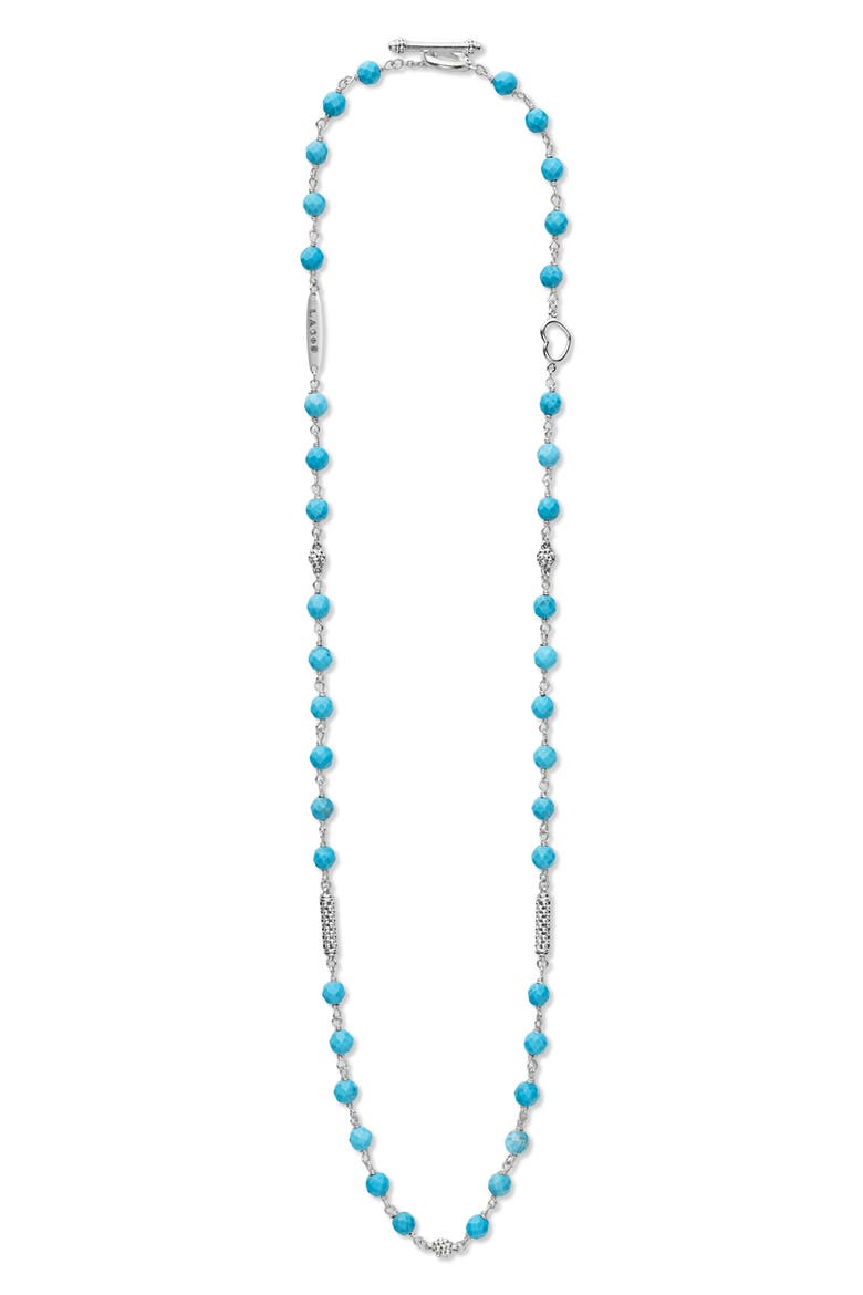 Caviar Icon Turquoise Bead Necklace, Alternate, color, TURQUOISE