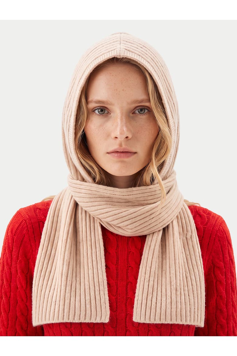 Cashmere Rib-knit Hood, Alternate, color, beige