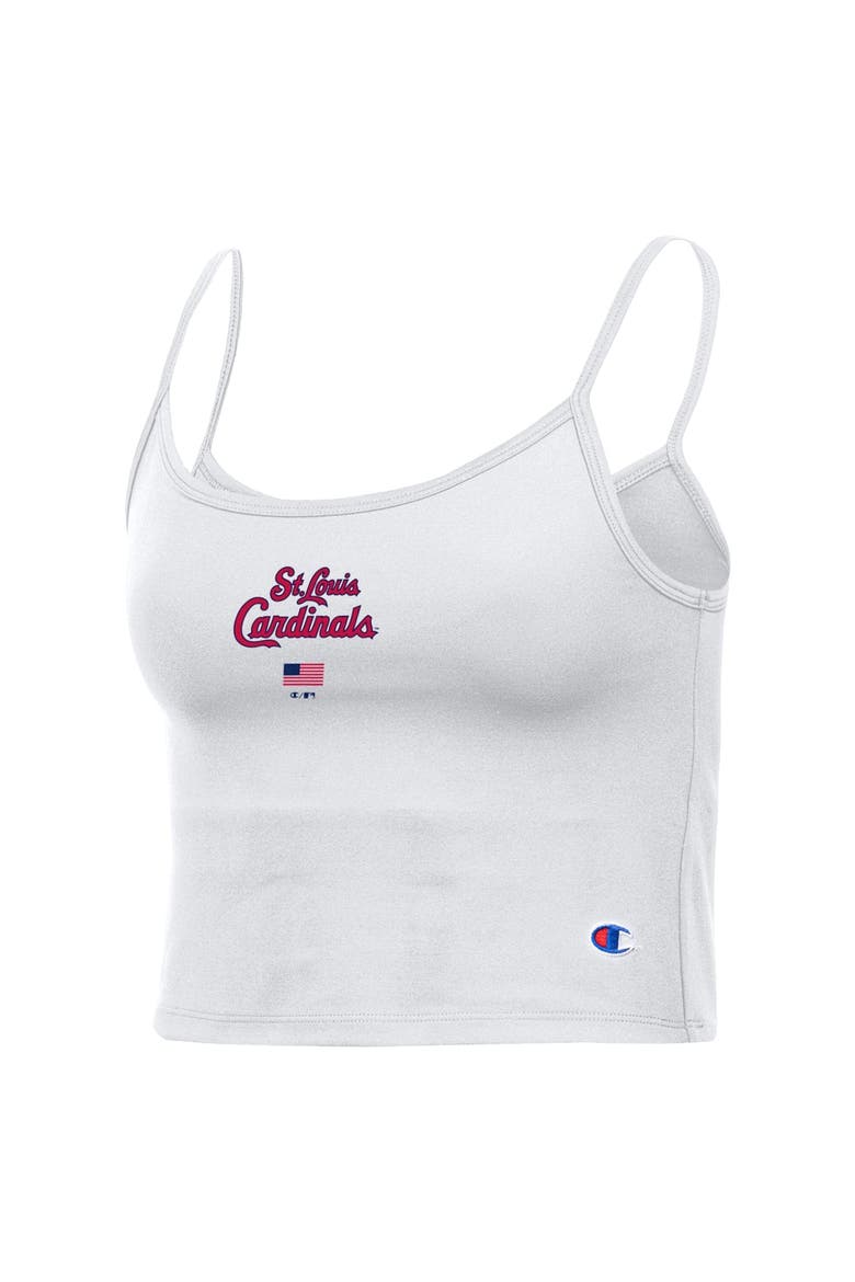 Women's Champion White St. Louis Cardinals America Scoop Tank Top, Alternate, color, White