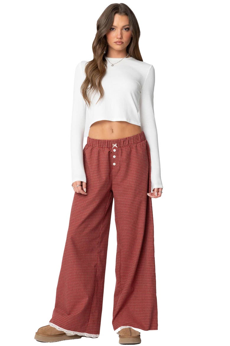 Dakota Plaid Pants, Alternate, color, RED