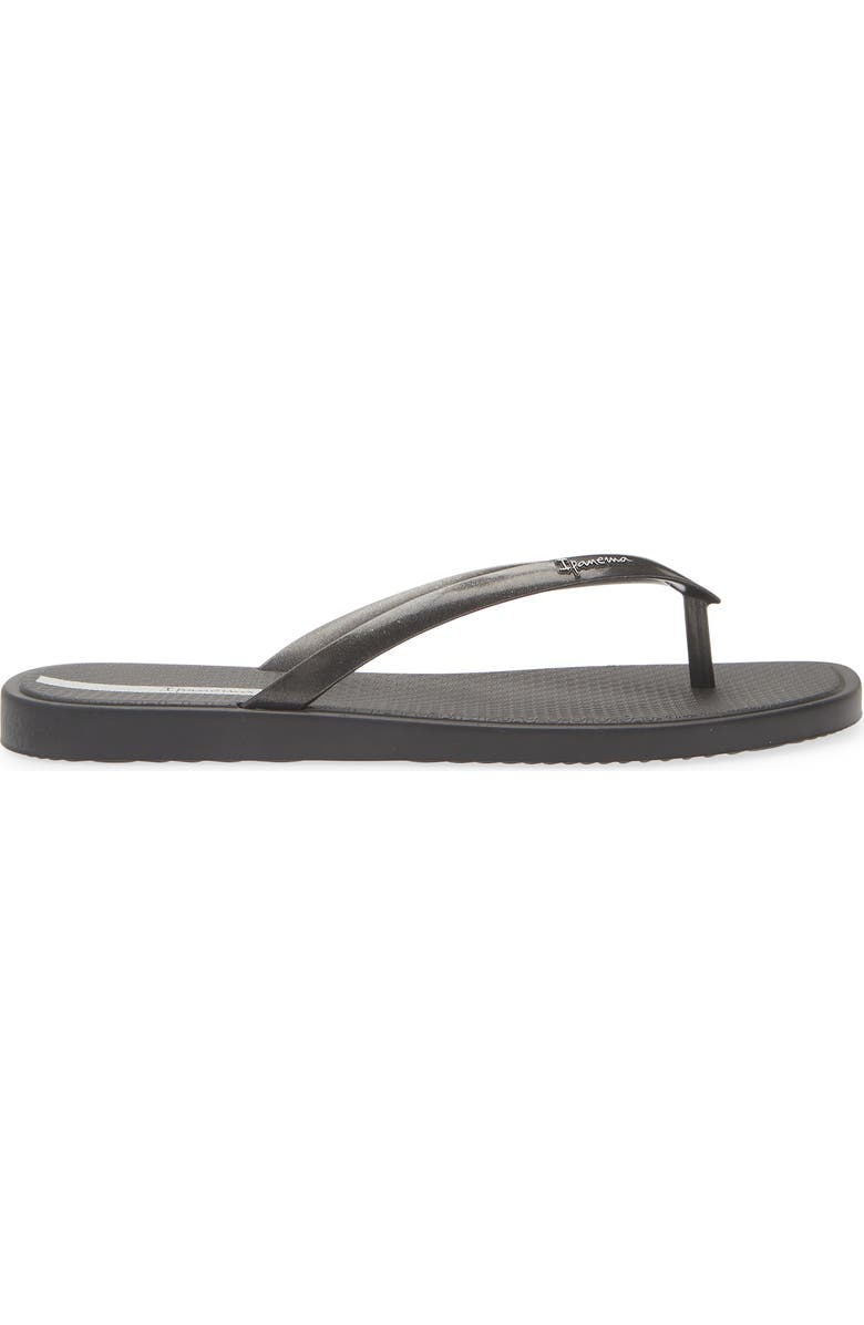 Ipanema Solar Color Flip Flop, Alternate, color, Black/ Metallic Black