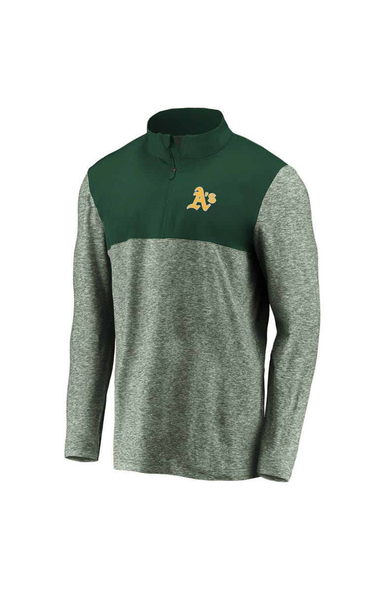 FANATICS Men's Fanatics Branded Green Oakland Athletics Iconic Marble Clutch Half-Zip Jacket, Alternate, color,