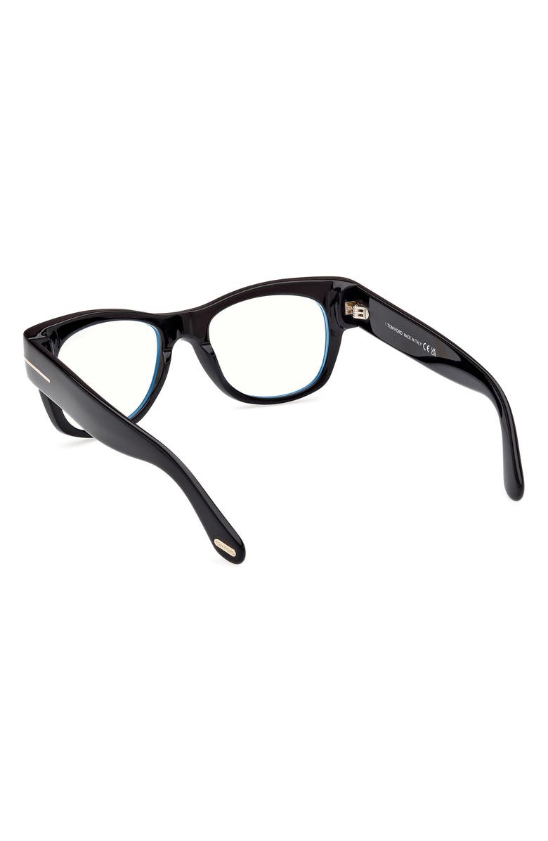 TOM FORD 52mm Round Blue Light Blocking Optical Glasses, Alternate, color, 
