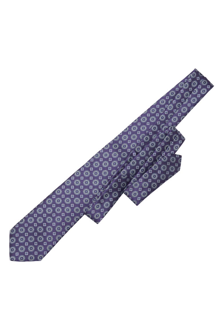 Ercole - Silk Jacquard Tie for Men, Alternate, color, Purple