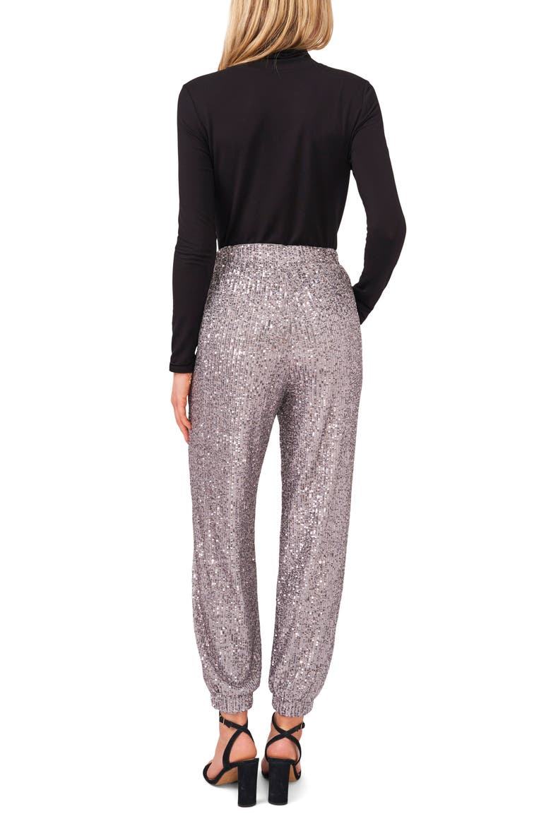 Sequin Pull-On Joggers, Alternate, color, GRANITE