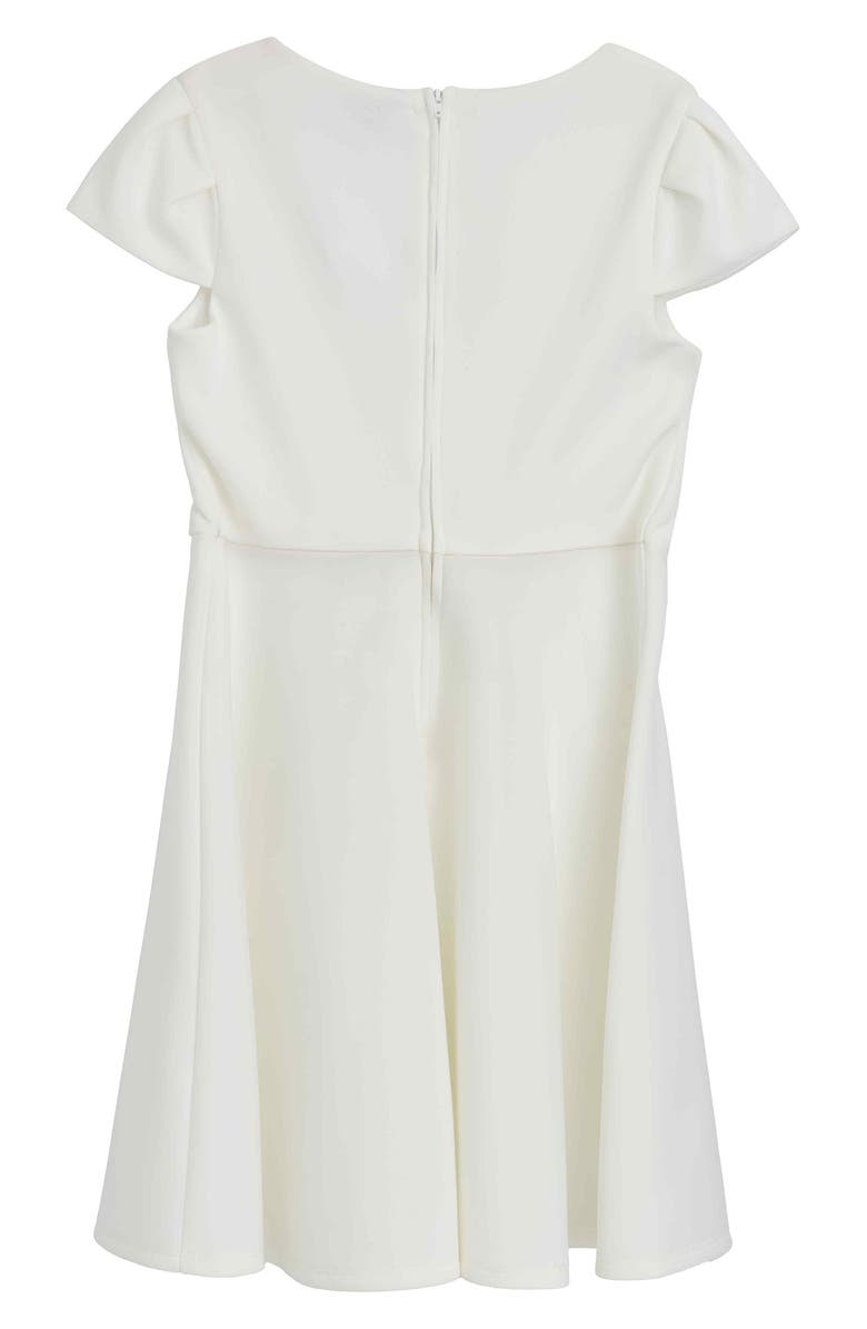 Speechless Kids' 3D Flower Techno Scuba Knit Dress, Alternate, color, Off White