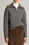 Vince Sailor Collar Half Zip Sweater