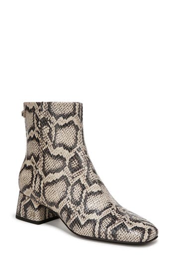 Sam Edelman Paige Ankle Bootie Roccia Grey Snake Print In Roccia