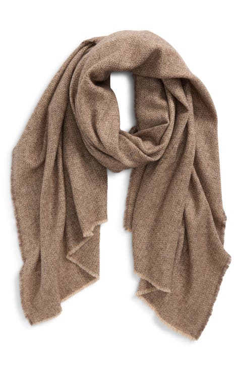 Cashmere & Silk Herringbone Wrap