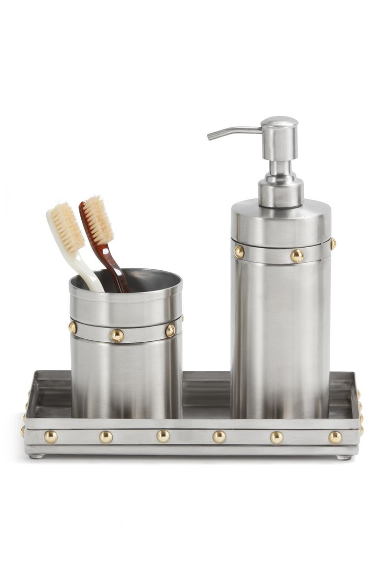 Rivets 3-Piece Bathroom Set, Main, color, SILVER