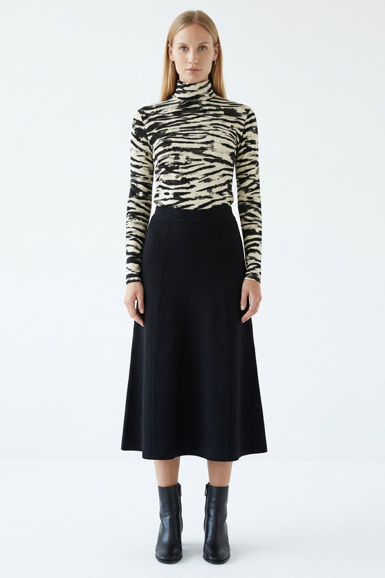 Creed High Waist Knit Midi Skirt, Alternate, color, Black
