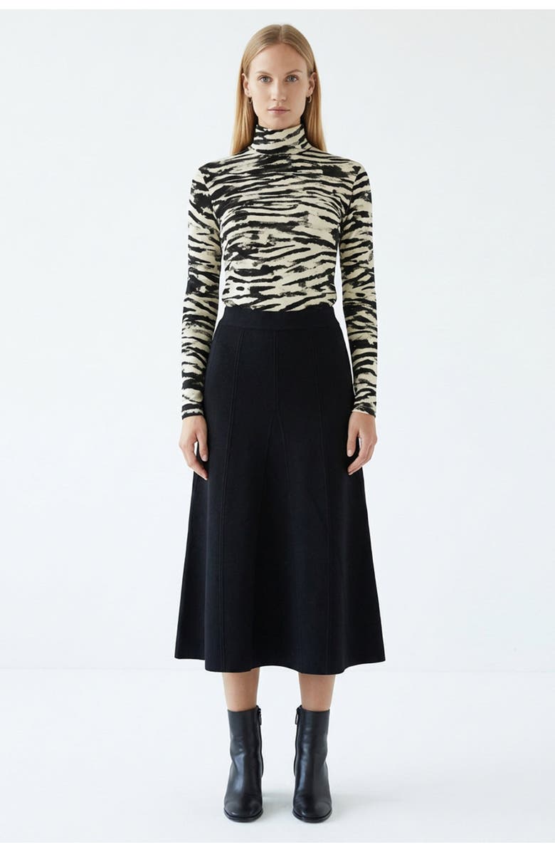 Exquise Creed High Waist Knit Midi Skirt, Alternate, color, Black