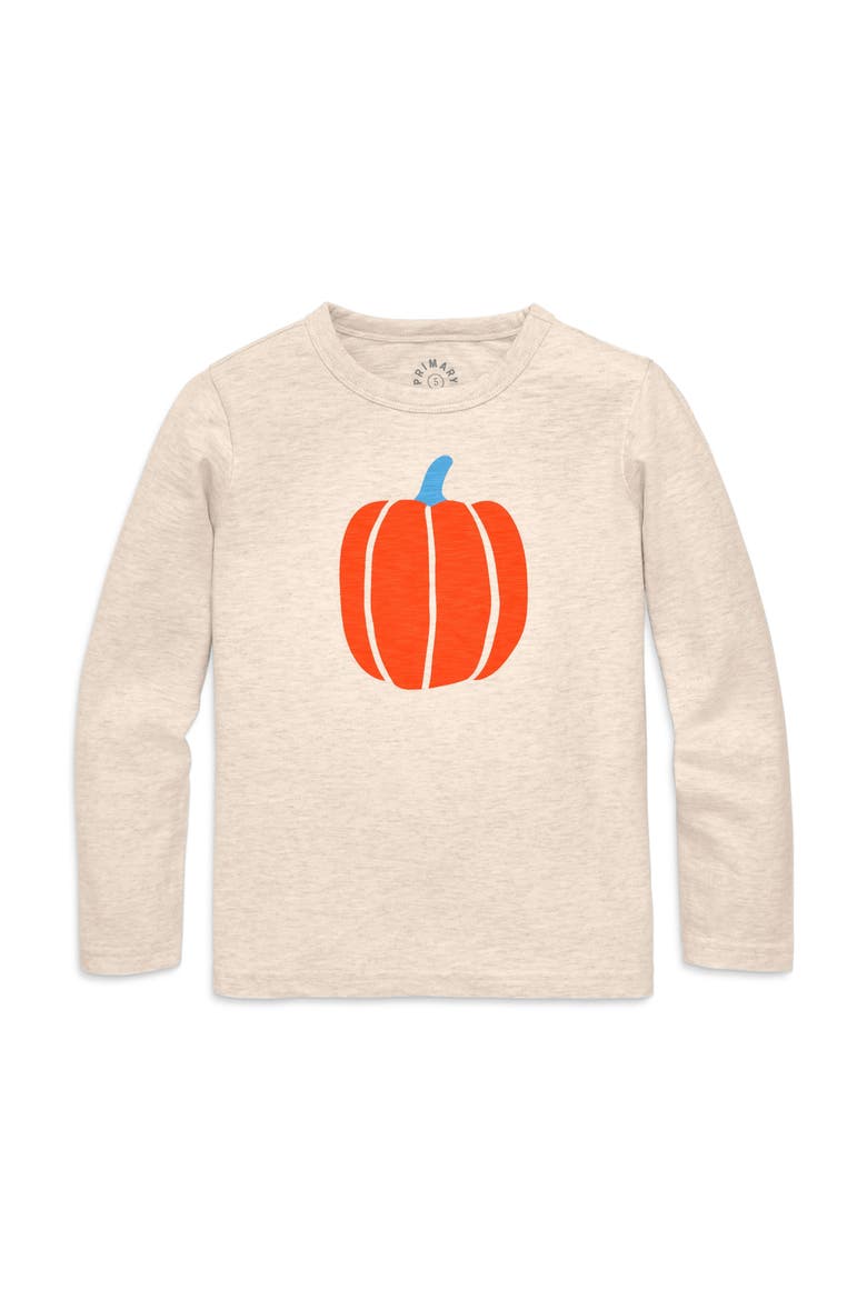 Long Sleeve Pumpkin Tee, Alternate, color, Oat Pumpkin