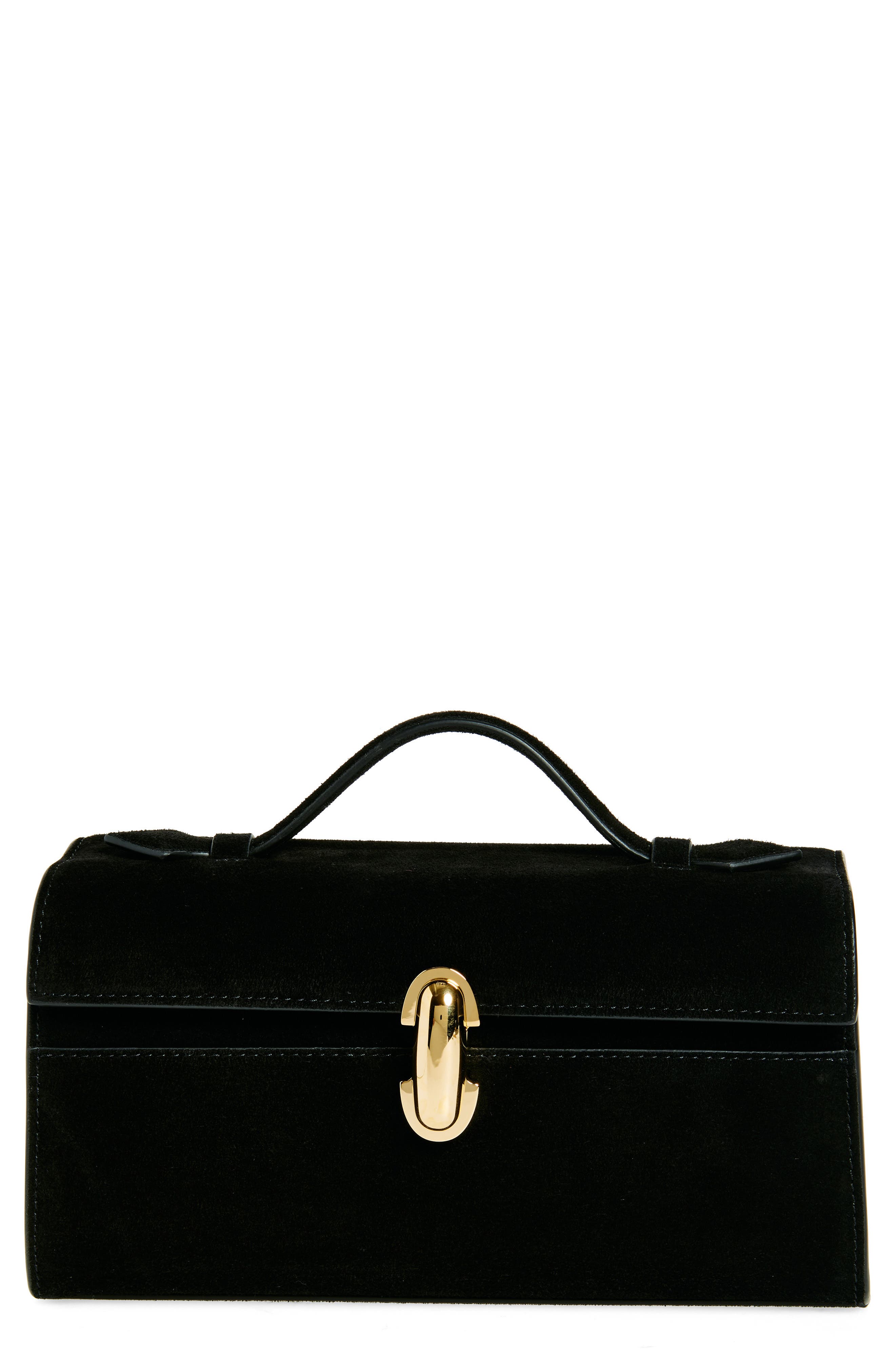 SAVETTE Symmetry Suede Top Handle Bag, Main, color, 