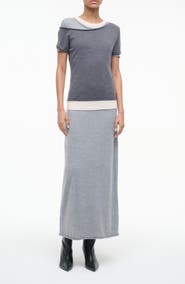STAUD Lyric Layered Wool Blend Maxi Dress