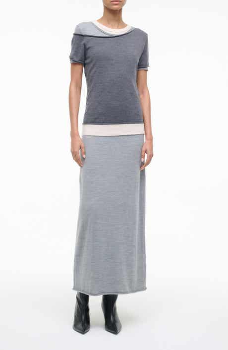 Lyric Layered Wool Blend Maxi Dress