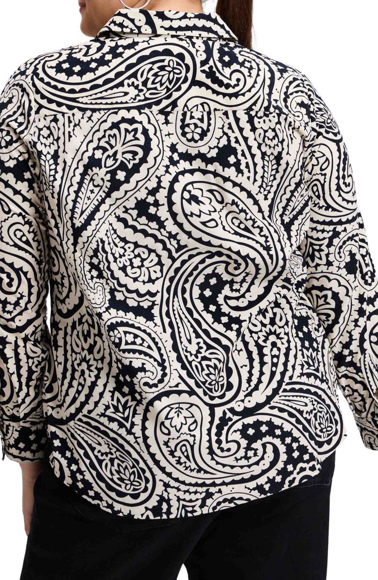 Foxcroft Haven Paisley Cotton Corduroy Button-Up Shirt, Alternate, color,