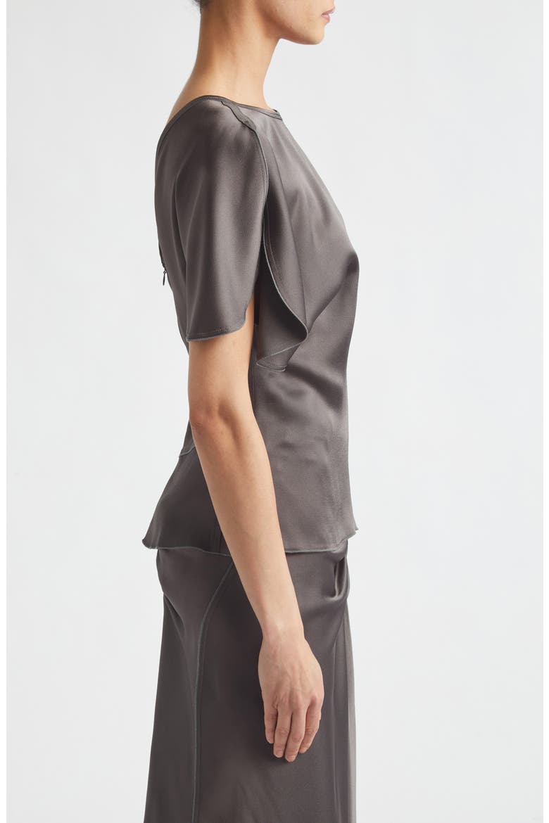 Draped Crepe Back Satin Top, Alternate, color, ORE
