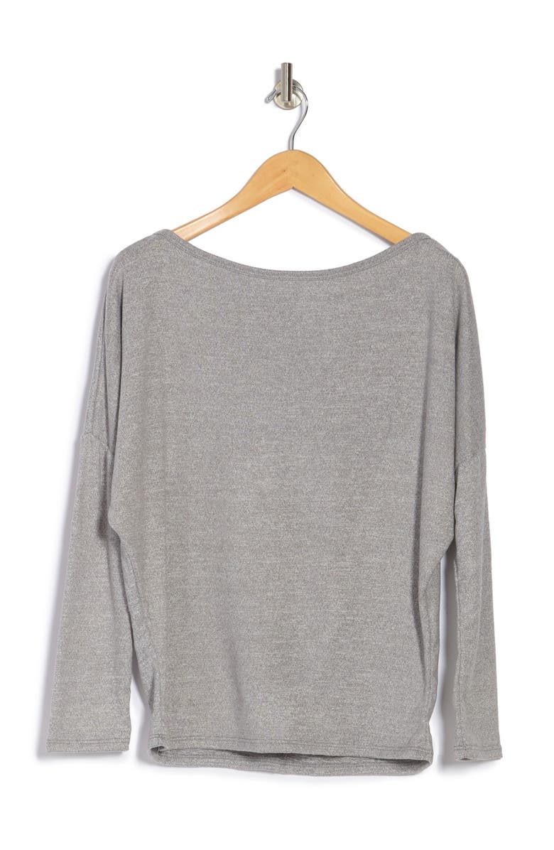 GO COUTURE Boatneck Dolman Knit Sweater, Alternate, color, Heather Grey
