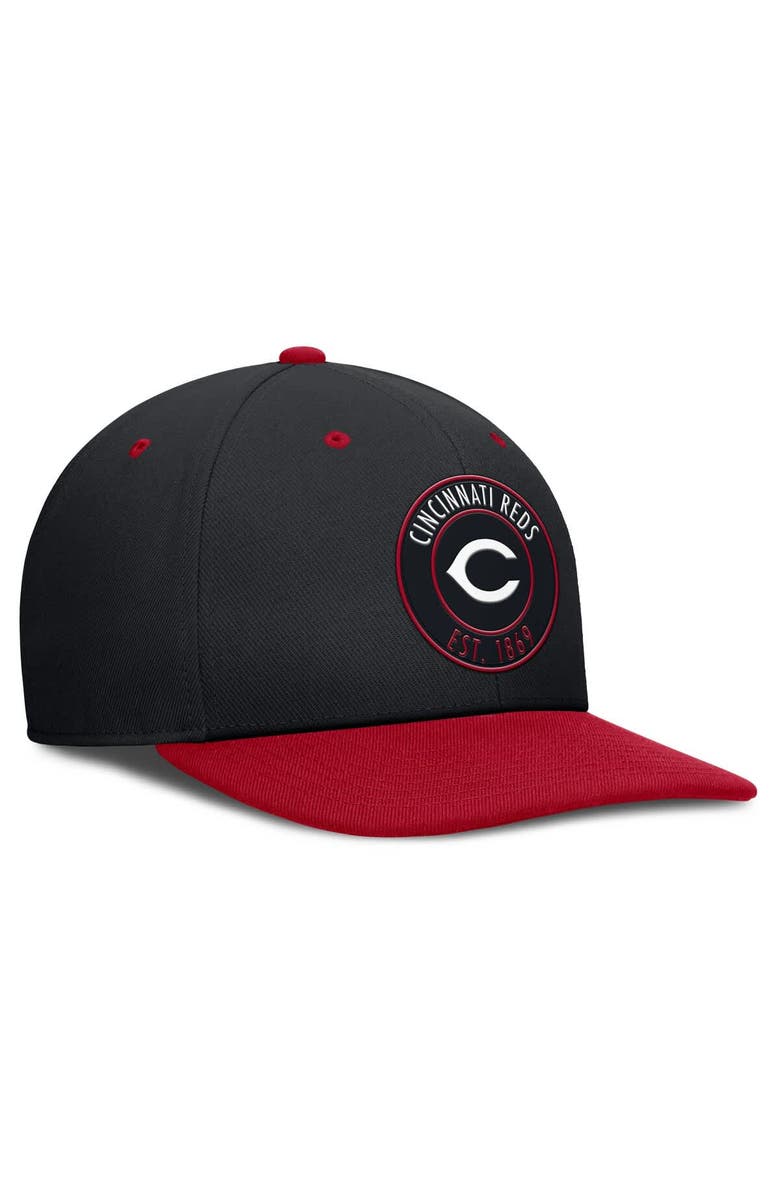 Nike Men's Nike Black/Red Cincinnati Reds Cooperstown Collection Pro Dri-FIT Snapback Hat, Alternate, color, Black