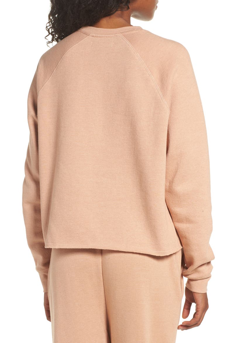 Middle Sister Brunette Sweatshirt, Alternate, color, ROSE