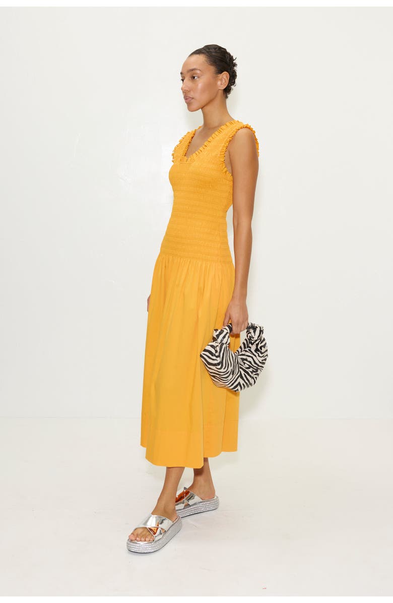 SIMONMILLER Zini Poplin Smocked Dress, Alternate, color, Sherbet Orange