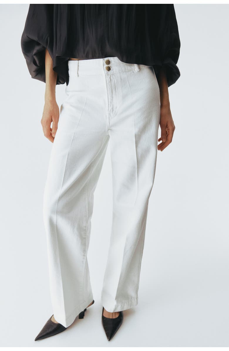 H&M Wide High Waist Jeans, Alternate, color, White