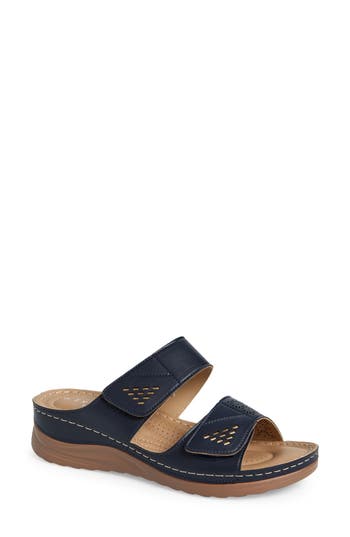 Extreme By Eddie Marc Laser Cut Wedge Sandal