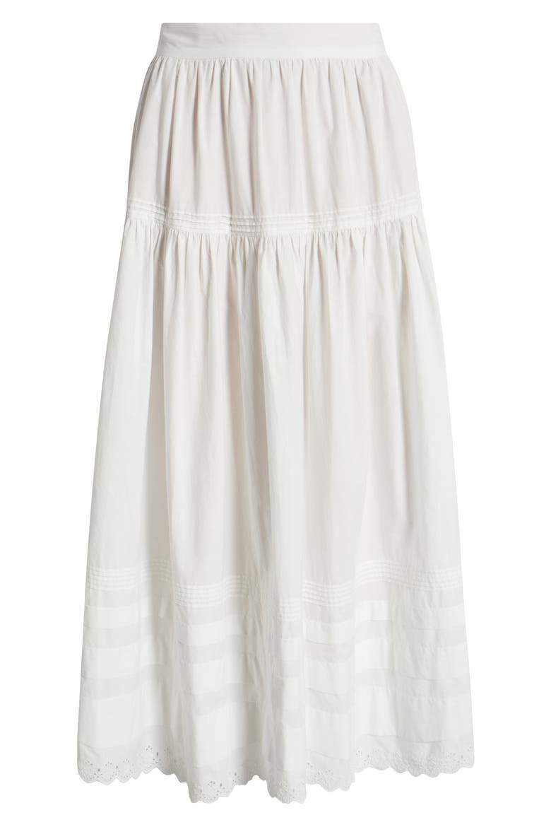 Sebastiane Tiered Organic Cotton Poplin Maxi Skirt, Alternate, color, POWDER