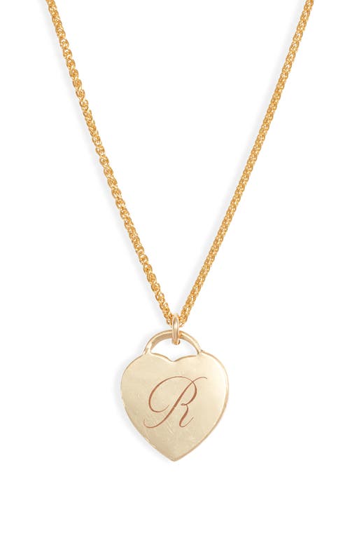 Set & Stones Alice Initial Heart Pendant Necklace In Gold