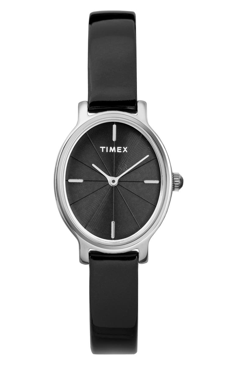 Timex<sup>®</sup> Milano Oval Leather Strap Watch, 24mm, Main, color,