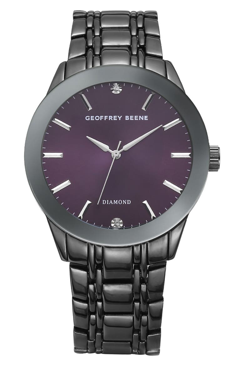 Genuine Diamond Bracelet Watch, 41mm - 0.001ct., Main, color, BLACK