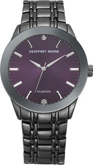 GEOFFREY BEENE Genuine Diamond Bracelet Watch, 41mm - 0.001ct.