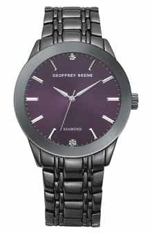 GEOFFREY BEENE Genuine Diamond Bracelet Watch, 41mm - 0.001ct.