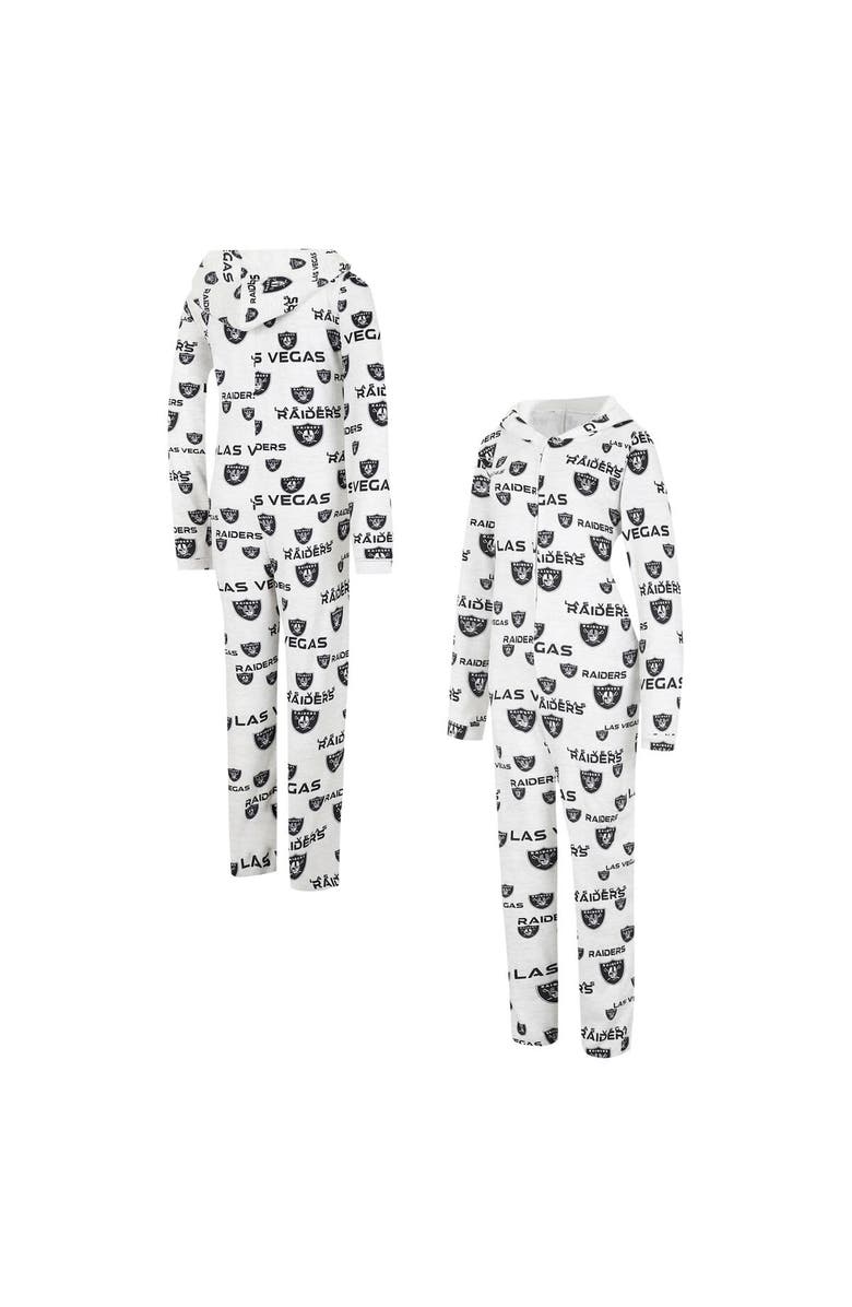 CONCEPTS SPORT Women's Concepts Sport Cream Las Vegas Raiders Docket Hoodie Full-Zip Union Suit, Main, color, Cream