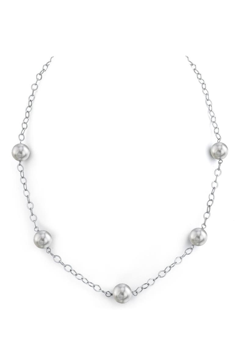 White South Sea Round Pearl Tincup Necklace, Main, color, White Gold