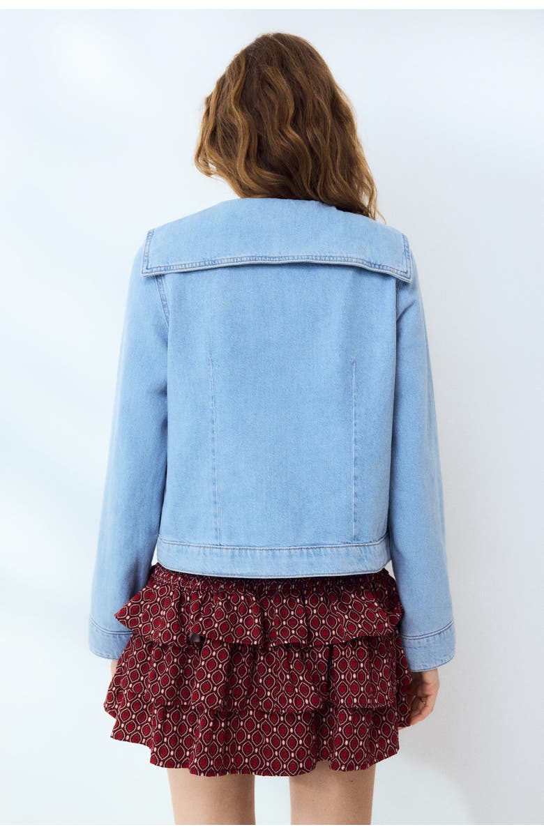 H&M Tie-front Denim Jacket, Alternate, color, Light Denim Blue