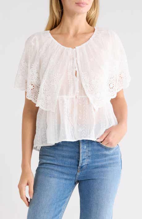 Lace Overlay Cotton Top