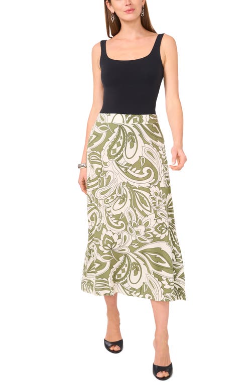 Halogen ® Side Slit Midi Skirt In Clover Swirl