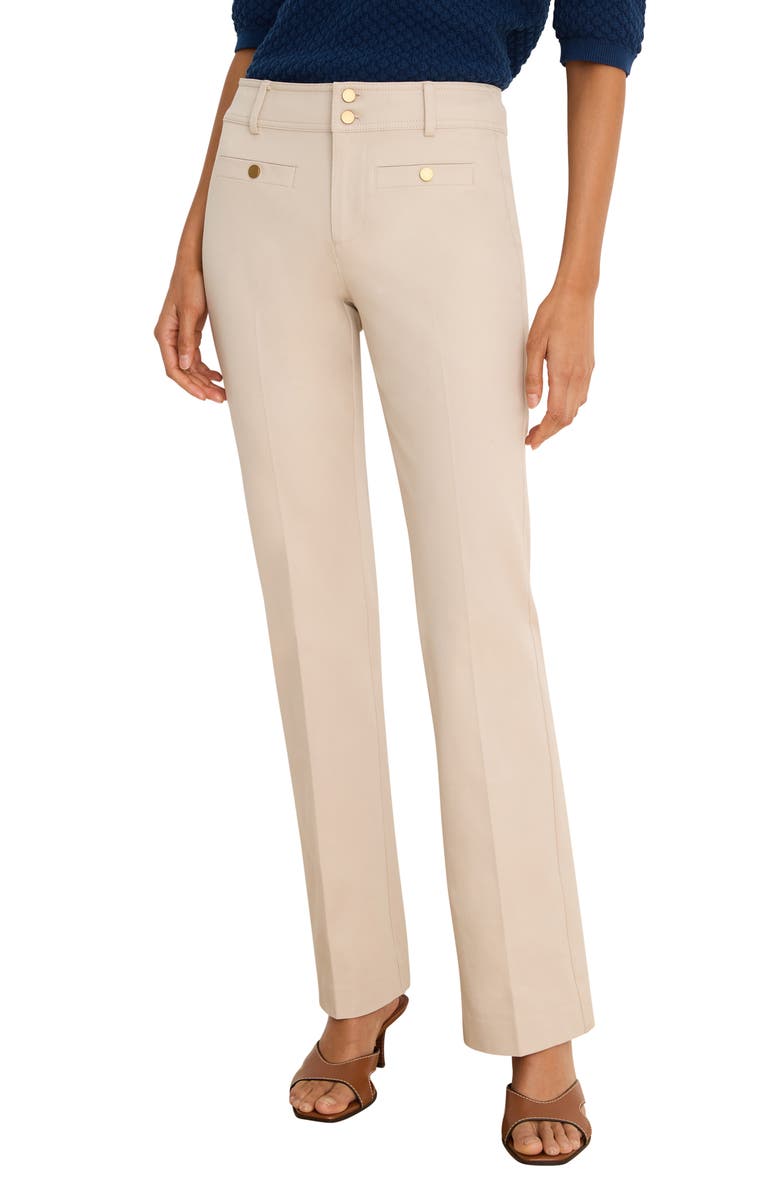 NIC+ZOE Plaza Slim Fit Bootcut Pants, Main, color, Macadamia