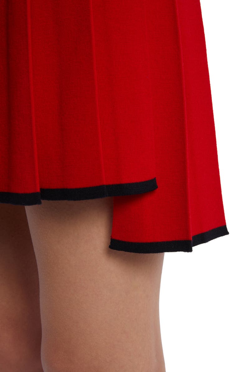 Thom Browne Tipped Step Hem Pleated Wool Blend Skirt, Alternate, color, 