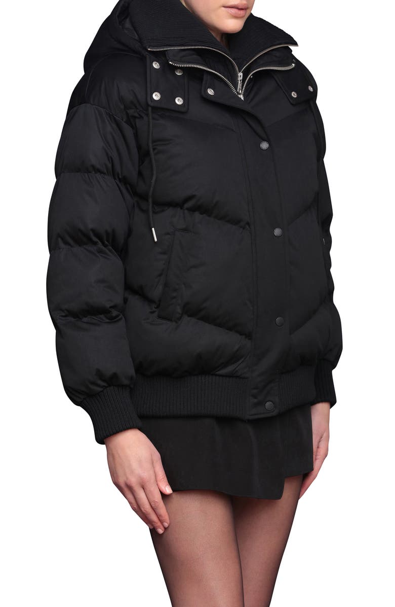 Avec Les Filles Hooded Puffer Jacket, Alternate, color, Black