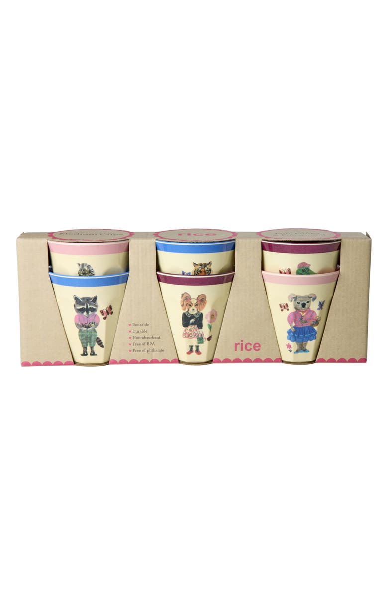 Rice by Rice x Nathalie Lété Set of 6 Melamine Cups, Main, color, 