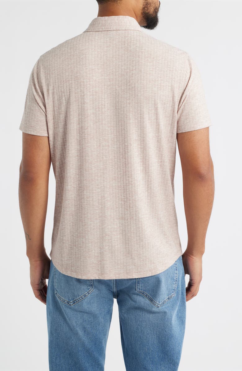 Robert Barakett Anton Knit Button-Up Polo, Alternate, color, Shadow Coral