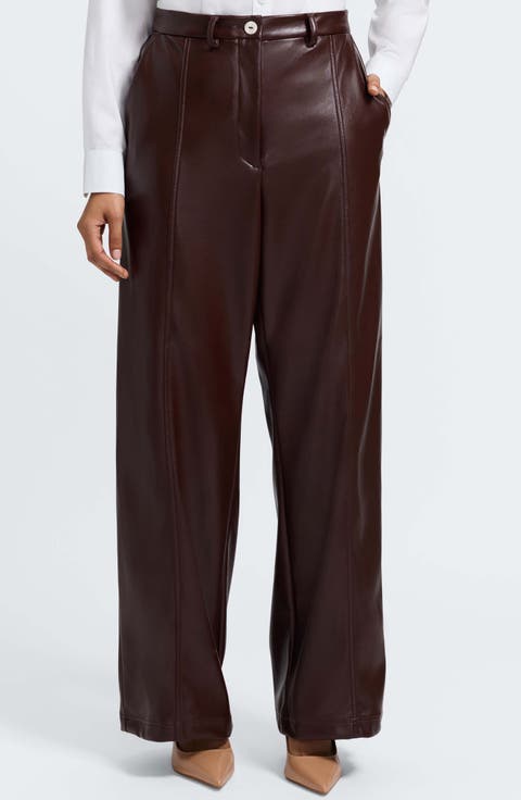 Ciara Wide Leg Faux Leather Pants